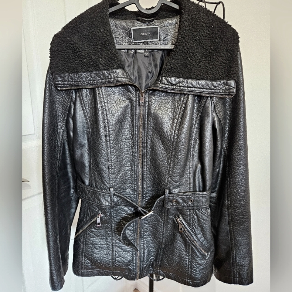 Faux leather light coat